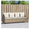Image de Chaise Longue avec Coussins, Siège avec Dossier, Transat avec Housse, Meuble de Jardin Terrasse Patio, Moderne, Beige 368348