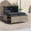 Image de Salon de jardin resine tressee gris 4 pieces 48 x 50 x 61.5 4 personnes