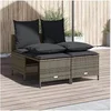 Image de Salon de jardin resine tressee gris 4 pieces x 52 x 61.5 4 personnes