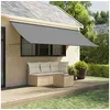 Image de Luifel uittrekbaar 400x150 cm stof en staal antracietkleurig368756
