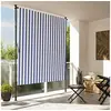 Image de Store roulant d'extérieur bleu et blanc 150x270 cm tissu acier 368766