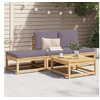 Image de Salon de jardin 4 pcs avec coussins Bois d acacia solide