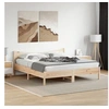 Image de Cadre de Lit avec Tête de Lit, Lit Double avec Sommier à Lattes, Lit Adulte de Chambre, Moderne, 180x200 cm Bois de 3216360