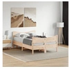 Image de Cadre de Lit avec Tête de Lit, Lit Double avec Sommier à Lattes, Lit Adulte de Chambre, Moderne, 120x200 cm Bois de 3216384