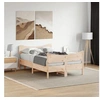 Image de Cadre de Lit avec Tête de Lit, Lit Double avec Sommier à Lattes, Lit Adulte de Chambre, Moderne, 120x190 cm Bois de 3216399