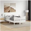 Image de Cadre de Lit avec Tï¿½te de Lit, Lit Double avec Sommier ï¿½ Lattes, Lit Adulte de Chambre, Moderne, Blanc 120x190 cm 3216400