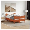 Image de Cadre de Lit avec Tête de Lit, Lit Double avec Sommier à Lattes, Lit Adulte de Chambre, Moderne, Cire Marron 3216401