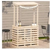 Image de Table de bar d extérieur et toit 112,5x57x195,5 cm bois massif