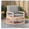 Image de Chaise de Jardin, Siège de Patio avec Accoudoirs et Dossier, Fauteuil de Porche Avant Arrière-cour Pelouse, Bois 832550