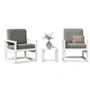Image de Salon de Jardin 3 pcs, Sièges de Patio, Ensemble de Meubles, Mobilier de Terrasse Arrière-cour Extérieur, Blanc Bois 832553