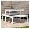 Image de Table de Pique-nique, Table à Manger Rectangulaire, Meuble de Camping Jardin Terrasse Patio Extérieur, Moderne, Blanc 832558