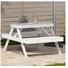 Image de Table de Pique-nique, Table à Manger Rectangulaire, Meuble de Camping Jardin Terrasse Patio Extérieur, Moderne, Blanc 832568