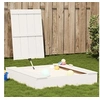 Image de Bac à Sable avec Couvercle, Aire de Jeux Domestique, Jouet pour Enfant Tout-petits Jardin Plage Extérieur, Blanc Bois 832607