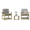Image de Salon de jardin bois bois 3 pieces 40.0 x 38 x 28