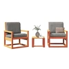 Image de Salon de jardin marron 3 pieces bois massif 40.0 x 38 x 28 cm