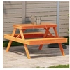 Image de Table de Pique-nique, Ensemble de Table et Banc de Jardin, Meuble d'Extérieur Terrasse Patio, Moderne, Cire Marron 844649