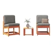 Image de Salon de jardin 3 pcs cire marron bois de pin massif