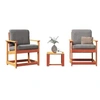 Image de Salon de jardin 3 pcs cire marron bois de pin massif
