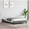 Image de Cadre de lit sans matelas gris foncé 120x190 cm tissu