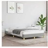 Image de Cadre de Lit, Lit Rembourré avec Sommier à Lattes, Lit Double avec Pied, Lit Adulte de Chambre, Moderne, Gris Clair 379489