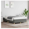 Image de Cadre de Lit, Lit Rembourré avec Sommier à Lattes, Lit Double avec Pied, Lit Adulte de Chambre, Moderne, Gris Foncé 379516