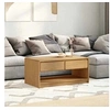 Image de Table Basse, Table d'Appoint avec Rangement, Bout de Canapé, Meuble de Salon Salle de Séjour, Moderne, Chêne Bois de 377598