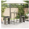 Image de Tabourets de bar jardin coussins lot de 2 gris résine tressée, tabouret, tabouret de bar extérieur, chaise de bar, 368687