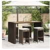 Image de Tabourets de bar jardin coussins lot de 4 marron résine tressée, tabouret, tabouret de bar extérieur, chaise de bar, 368688