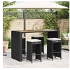 Image de Tabourets de bar de jardin et coussins lot de 4 résine tressée, tabouret, tabouret de bar extérieur, chaise de bar, 368689
