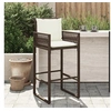 Image de Tabourets de bar jardin coussins lot de 2 marron résine tressée, tabouret, tabouret de bar extérieur, chaise de bar, 368706