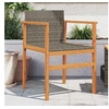 Image de Lot de 2 Chaises de Jardin, Sièges avec Accoudoirs, Fauteuils avec Dossier Patio, Moderne, Gris Résine Tressée et 368709