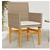 Image de Lot de 2 Chaises de Jardin avec Coussins, Sièges avec Accoudoirs, Fauteuils de Terrasse Patio, Moderne, Beige Résine 368716