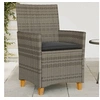 Image de Lot de 2 Chaises de Jardin avec Coussins, Sièges avec Accoudoirs, Fauteuils de Terrasse Patio, Moderne, Gris Résine 368718