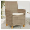 Image de Lot de 2 Chaises de Jardin avec Coussins, Sièges avec Accoudoirs, Fauteuils de Terrasse Patio, Moderne, Beige Résine 368719
