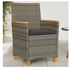 Image de Lot de 2 Chaises de Jardin avec Coussins, Sièges avec Accoudoirs, Fauteuils de Terrasse Patio, Moderne, Gris Résine 368721