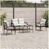 Image de Salon de jardin resine tressee noir 4 pieces 122.0 x 57 x 78 3 personnes