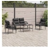 Image de Salon de jardin resine tressee noir 4 pieces x 63 3 personnes