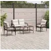 Image de Salon de jardin resine tressee marron 4 pieces 122.0 x 57 x 78 3 personnes