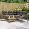 Image de Salon de jardin resine tressee gris 2 pieces 55.0 x 55 x 25 3 personnes