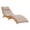 Image de Chaise longue avec coussin bois d'Acacia Taupe 180x89x74 cm