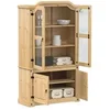 Image de Vitrine en verre Corona 103,5x42x180 cm bois de pin massif
