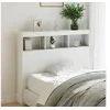 Image de Armoire tête de lit avec LED blanc 120x17x102 cm