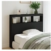 Image de Armoire tête de lit avec LED noir 120x17x102 cm