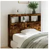 Image de Armoire Tête de Lit avec LED, Panneau de Lit avec Compartiment, Tête de Lit avec Armoire, Meuble de Chambre à 839193