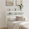Image de Armoire tête de lit avec LED blanc 140x17x102 cm