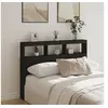 Image de Armoire tête de lit avec LED noir 140x17x102 cm