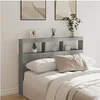 Image de Armoire tête de lit avec LED gris béton 140x17x102 cm