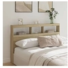 Image de Armoire tête de lit avec LED chêne sonoma 160x17x102 cm