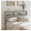 Image de Armoire Tête de Lit avec LED, Tête de Lit avec Compartiment, Meuble de Rangement Chambre à Coucher, Accessoire de 839208