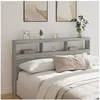 Image de Armoire Tête de Lit avec LED, Tête de Lit avec Compartiment, Meuble de Rangement Chambre à Coucher, Accessoire de 839215